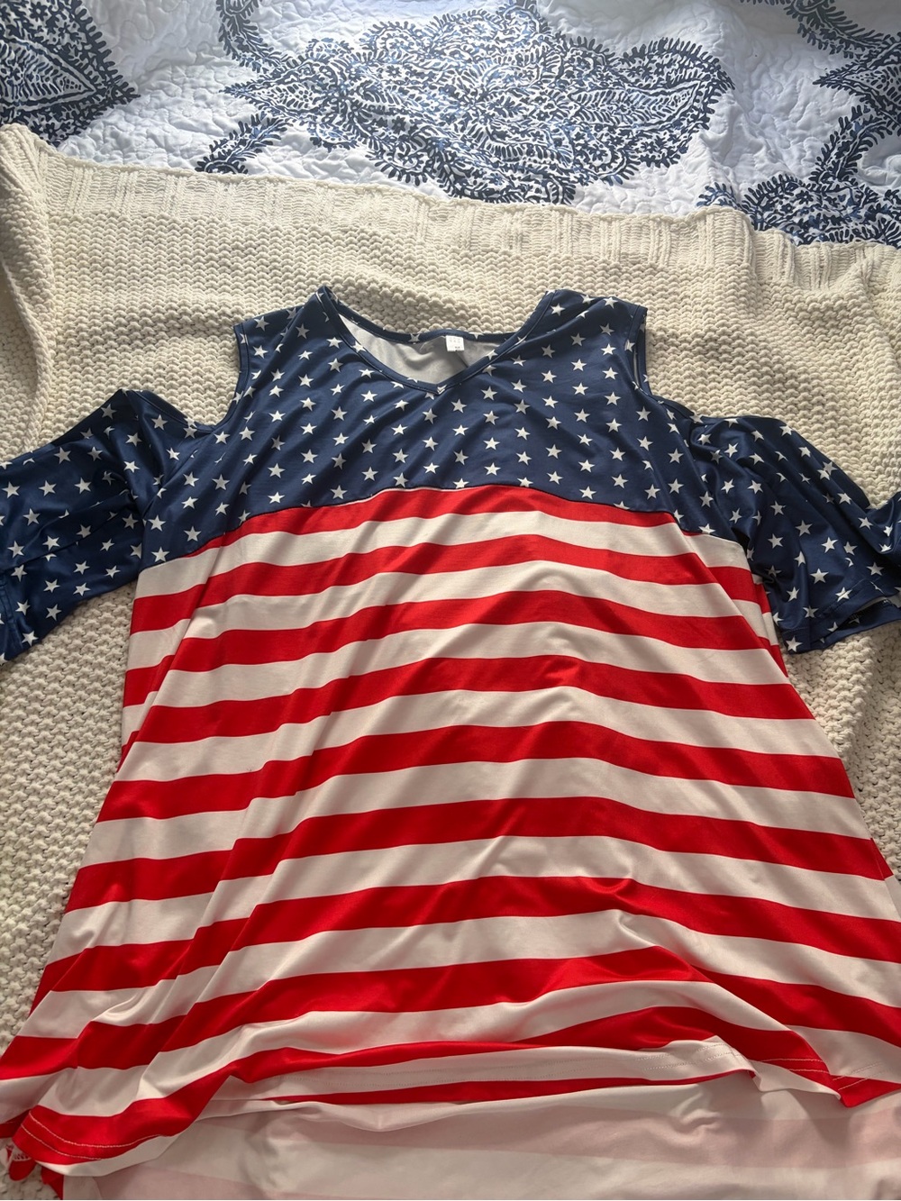 MIA Navy & White Star-Print Top
